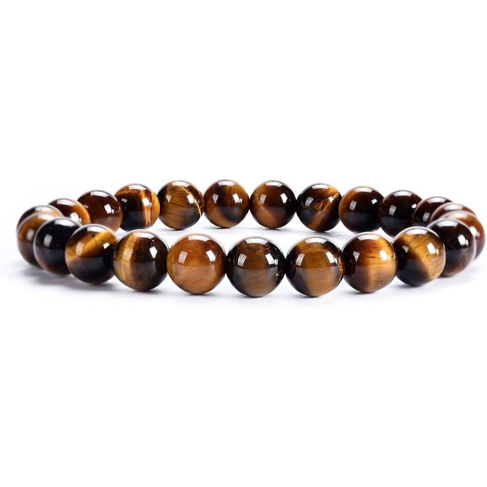 Gemstone Beaded Stretch Bracelet 8mm Round Beads 7"